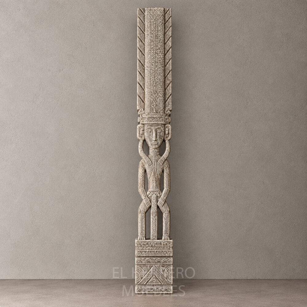 Deco escultura madera teca Bonfil prox 250 cm altura